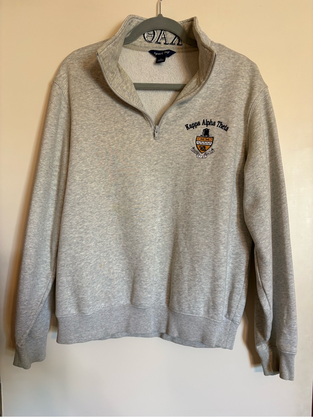 Women's Kappa Alpha Theta Light Gray Quarter-Zip Sweatshirt